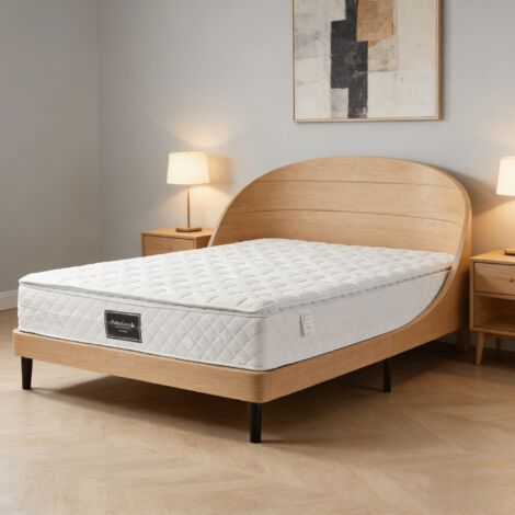 Matelas 140x200 cm à ressorts ensachés - 7 Zones Mousse Froide - Épaisseur 25cm - Housse en Microfibre matelassée - Certifié Öko-Tex - pour Adulte Enfant (1/5)