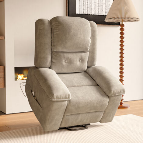 Fauteuil releveur électrique,fauteuil massant relaxation avec fonction massage et chaleur,aide à la verticalisation, massage, chauffage, repose-pieds, poches, port usb, tissu à dorure à chaud,marron f