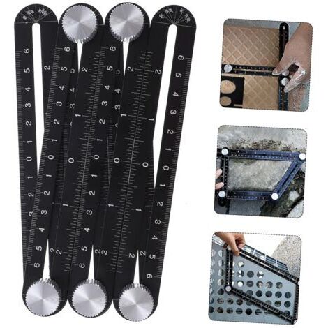 1 Pc Folding Tile Ruler, Six-fold Template Tool for Tile Opening Hole ...