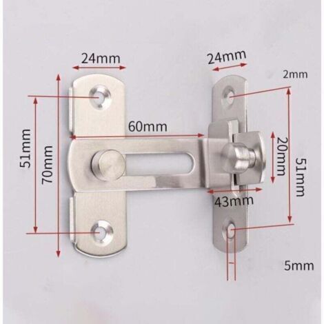 90 degree right angle door lock loops curved locking bolts sliding ...