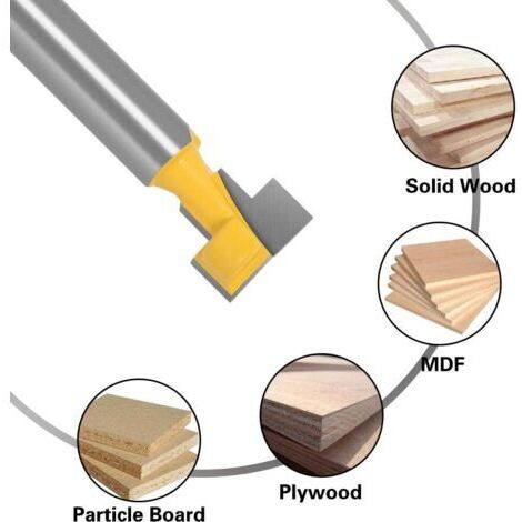 8mm Shank T-Slot Router Bits Set, 3pcs T-Slot Wood Milling Cutter ...