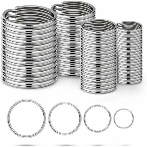 Key Ring Ridges Set of 80 key rings (15/20/25/30 mm) in nickel-plated with round edges ...