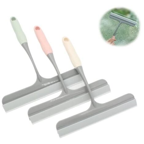 Raclette Douche, 3 Pièces Raclette Vitre, Silicone Raclette Douche Beige, Raclette Vitre Douche pour Miroir, Salle de Bains, (1/4)