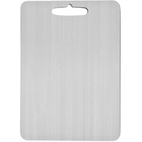 Planche à Découper En Titane/Acier Inoxydable 34x23 Cm – Hygiénique, Sans Odeur, Protège Couteaux, Idéale Viande & Fromage