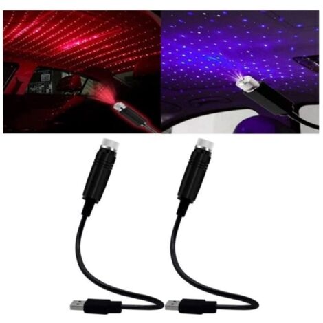 2Pcs Éclairage Intérieur de Voiture,3 Modes Dynamiques Projecteur de ciel étoilé à LED Murs de Plafond de fête de Chambre à (1/4)