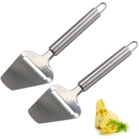 (argent)Tranche-Fromage à pâte Dure en Acier Inoxydable, 2 Pcs Racloir à fromage, 22 cm, Coupe-fromage, Fromage à pâte épaisse, Largeur (1/4)