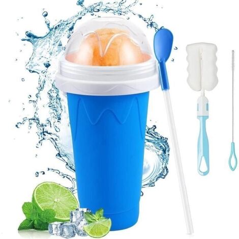 Slushy Cup Gobelet Granita Frozen Magic Smoothie Granit Cup Ice Cream Maker avec cuillre paille et brosse tasse po COUPELLE A GLACE