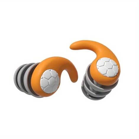 1 paire de bouchons d'oreilles en silicone de haute qualité, confortables et durables, adaptés pour dormir, nager et surfer-orange (1/4)