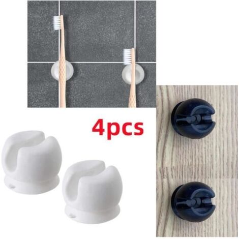 (noir, blanc)Porte Brosse à Dents - Noname - Multifonction - Ventouse - PVC - 4 pièces (1/4)