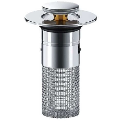 Bouchon pour canalisation d'évier 2 en 1 avec filtre à cheveux, bouchon d'évier pour tuyau d'évacuation de 34 à 40 mm (1/4)