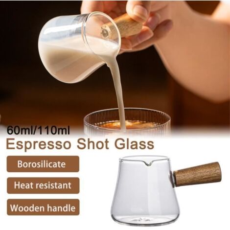 Tasse à Expresso avec Manche en Bois -MOOHOP -en Verre-110ML (1/4)