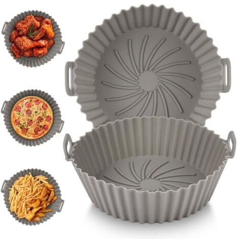 Panier en silicone pour Air Fryer,2pcs 16.5 Cm Air Fryer Silicone Pot Panier Pour Airfryer,Micro-Ondes,Moule à Gâteau,Cuiseur (1/5)