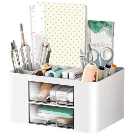Organisateur de bureau, porte-stylo multifonctionnel avec tiroir (1/5)