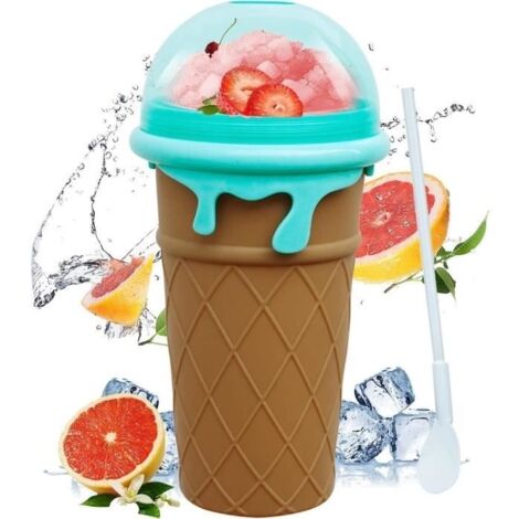 Slushy Maker Magic Squeeze Cup, Coupe Glace, Quick Frozen Slush Machine à Slush Tasse Amusante pour Faire du Milkshake (Marron) (1/4)