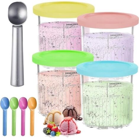 Ninja Creamy Deluxe Lot de 4 récipients pour machine à glace NC501 NC500 Series 680 ml, 11 en 1, sans BPA (1/4)