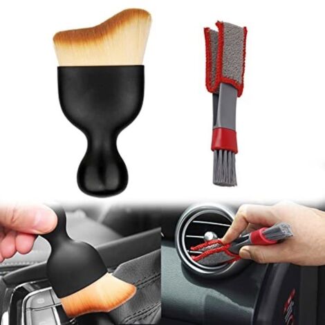 Kit Nettoyage Voiture Interieur, 2pcs Pinceau Detailing Auto Pinceau Nettoyage Voiture Brosse Voiture Intérieur Pinceau de Détai