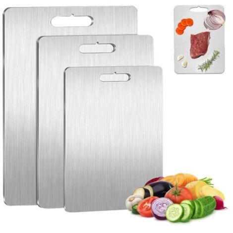 3 pcs Cutting Board, Titanium Cutting Board, planche a decouper en titane, Original 100% Pure Titanium Cutting Board with Scratch