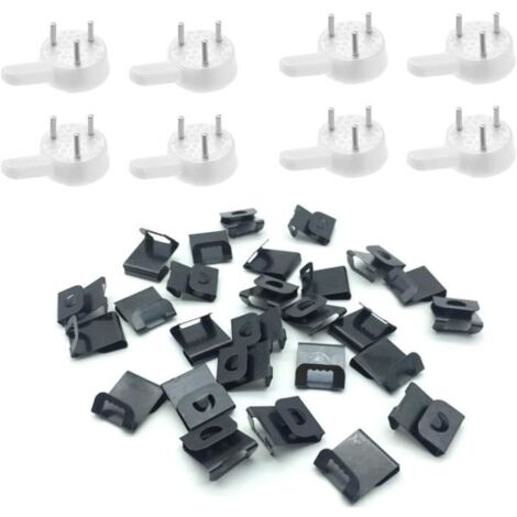 (Noir+blanc)Non Trace Crochets de Support,Crochets Muraux,Sans Trace Crochets en Plastique,pour Tableaux et Cadres(100 crochets 100 clous) (1/4)