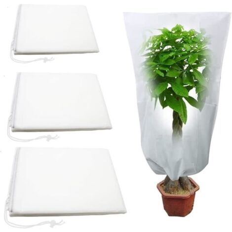 4Pcs Housse d'Hivernage pour Plantes Couvertures de plantes à cordon sacs de protection contre le gel pour plantes Couverture (1/4)