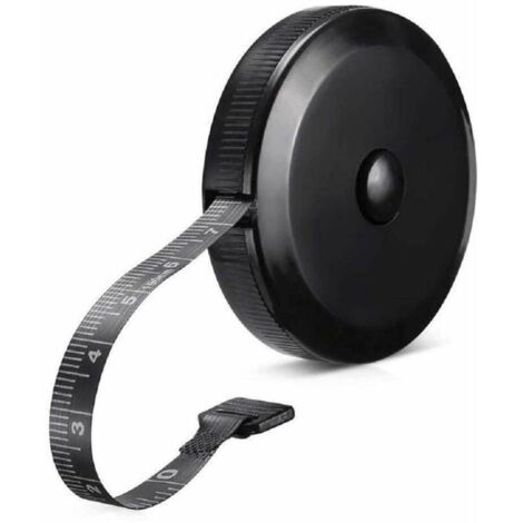 (Noir)Mètre ruban souple Mesure rétractable pour le tissu du corps Couture Tailleur Tissu Tricot Artisanat Mesures de perte de (1/4)