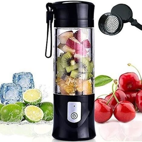 Blender USB Mini Portable Mixeur des Fruits - Little ants - 6 Lames en Acier Inoxydable - Noir (1/4)