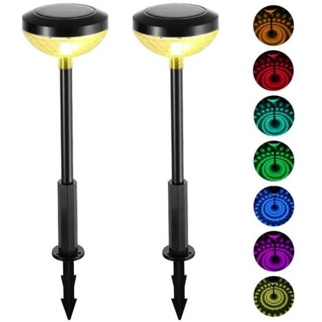 République Tchèque - 2pcs - Lampe LED solaire à couleur changeante, imperméable conforme à la norme IP65, écl (1/4)