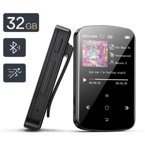 32Go Lecteur Mp3 Bluetooth 5.0 Avec Clip, Portable Lecteur Musical Sans