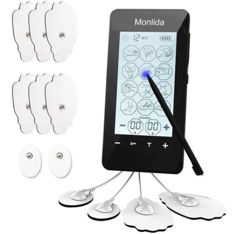Monlida Électrostimulateur Tens avec 12 Modes et 2 Canaux Fonctionnement de l'écran Tactile (1/4)