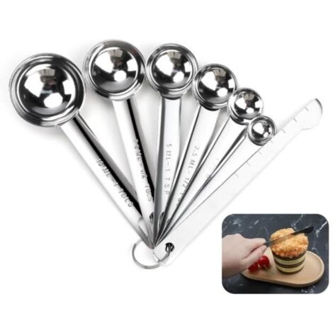 Cuillères Doseuses - Inox - Lot de 7 - Mesures Précises - Durable - Facile à Nettoyer (1/4)