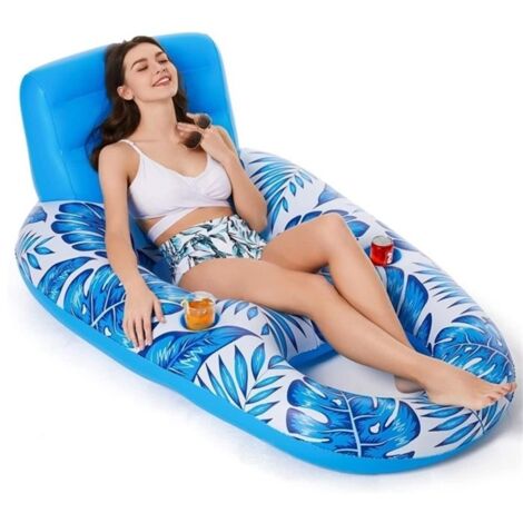 Bouee Piscine Adulte avec Porte Gobelet Fauteuil Gonflable de Piscine Matelas Gonflables Piscine