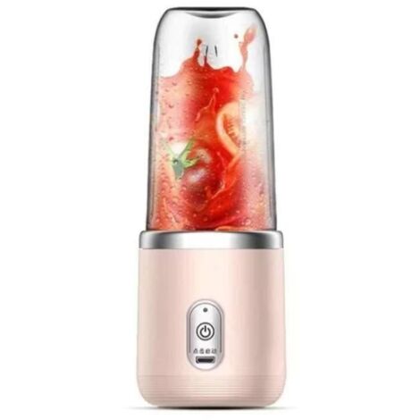 (Rose)Extracteur de Jus Mini Mixeur USB - 6 Lames - Rose - Pour Shakes et Smoothies (1/4)