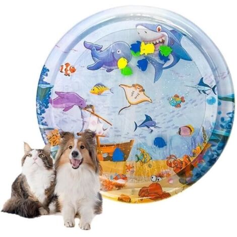 Tapis sensoriel d'eau pour Animaux,Tapis Gonflable pour Jeux d'eau,Tapis De Refroidissement pour Chats Chiens,Tapis d'eau Sensoriel