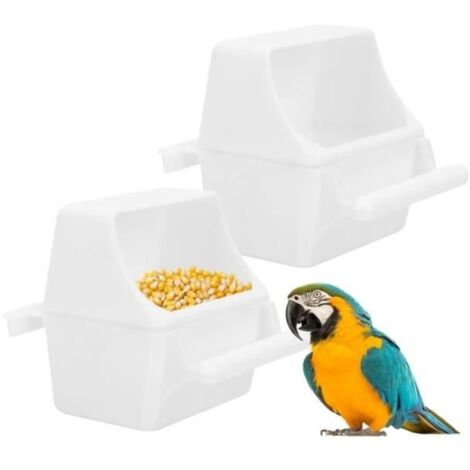 Mangeoire Oiseaux - Anti-Gaspillage - 2 Pièces - ABS - Intérieur/Extérieur - 9x7,5x5,5 cm (1/4)