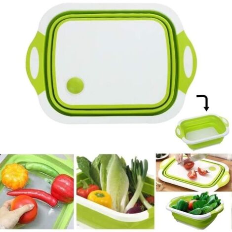 3 en 1 Planche à découper Pliante Multifonction Portable Bassin De Légume De Panier De Drain,Planche à Découper de Cuisine,Ca 83 (1/4)