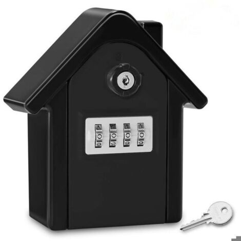 Boite a Cle Securisee Mural Boite a Clé avec Code Numérique & Clés d'urgence, Grand Key Safe Box Format Coffre a Clef Extérieur (1/4)