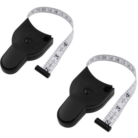 Lot de 2 rubans à mesurer télescopiques automatiques, ruban à mesurer pour le corps 60 pouces (150 cm), goupille de verrouillage et (1/5)