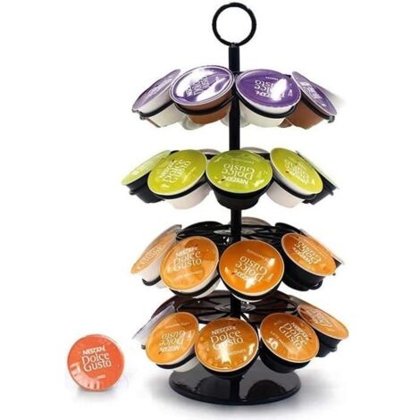 Supports pour Capsules de Café Dolce Gusto Porte Dosette-36 Pieces 360 Degrés Rotable Distributeur Dosette,Noir