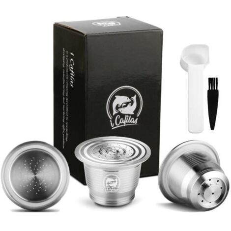 Petit déjeuner - Café,ICafilas pour Capsule rechargeable Nespresso en acier inoxydable réutilisable Capsules réutilisables café L