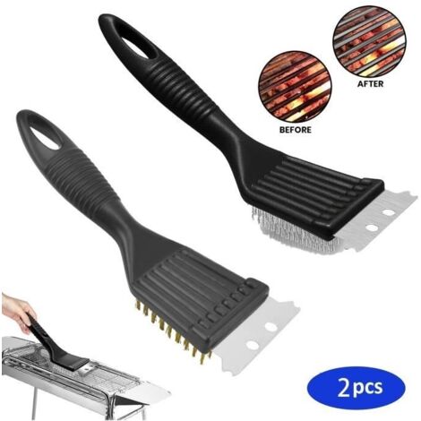 Brosse à Barbecue,Brosse de Nettoyage de Barbecue électrique,Brosse à grille + grattoir,pour BBQ,Taches,Gril à Charbon,Grils à gaz (1/4)
