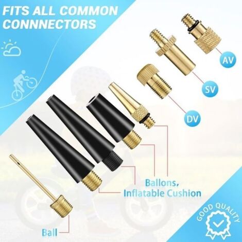 Kit 21 Pièces Embouts Pompe Vélo YOURKAY - Adaptateurs Valves SV/AV/DV, Aiguille Ballon - Boîte De Rangement - Cuivre Et Plastique