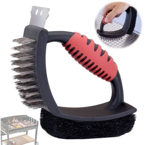 Brosse à Barbecue,Éponge de Nettoyage de Barbecue,Brosse à grille,Grattoir,Tampon à Récurer,pour BBQ,Taches,Gril à Gaz Électrique (1/4)