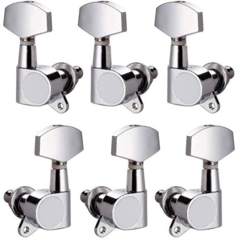 Lot de 6 clés à molette pour accordeurs à tête fermée, pièces de rechange pour guitare acoustique et électrique 3L3R (1/4)