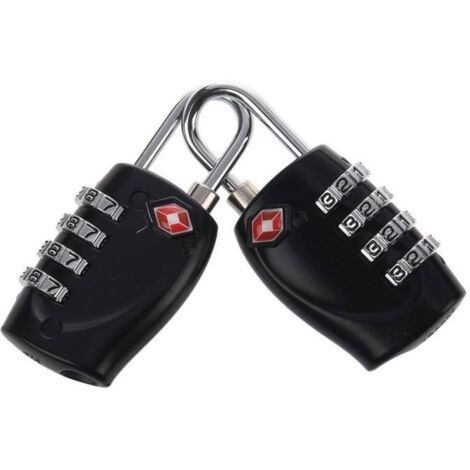 2 X Multicouleur 4 Cadran TSA Combinaison Cadenas Reductible Bagage Vayage Serrure (1/4)
