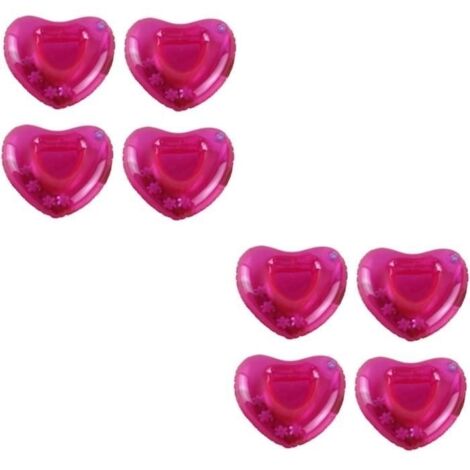 8 Pièces Coeur Floatie Porte-Gobelet Gonflable Boisson Plage Porte-Gobelet Eau sous-Verres Roses (1/4)