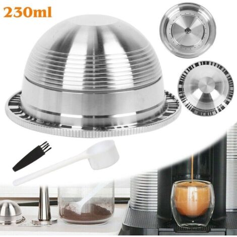 Capsules filtrantes à café réutilisables rechargeables en acier inoxydable de 230 ml pour Nespresso Vertuo