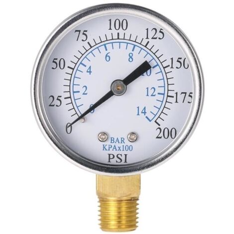 Régulateur Pression d'Air Automatique Jauge Manomètre Pression Outils Pneumatiques 0-200psi 0-14 bar (1/4)