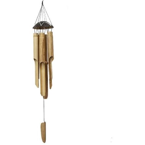 Carillon à Vent Carillon Bambou Déco Mobile Tubes Sonores Carillon Détente Jardin Porte Cloche Feng Shui 60 cm (1/4)