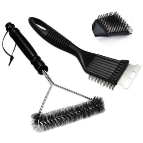 Brosse pour Gril, Brosse de Nettoyage pour Barbecue, Brosse à Barbecue, Brosse de Barbecue, Barbecue Brosse, 2 in 1 Stainless - fy (1/4)