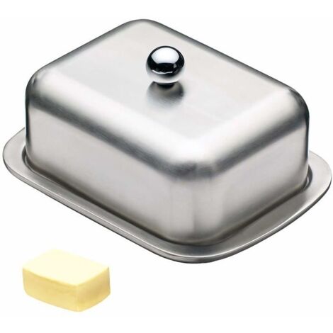 (acier inoxydable)Beurrier - Acier Inoxydable - 18,5 x 12,2 x 6,9 cm - Compatible Lave-Vaisselle - Design Moderne (1/5)