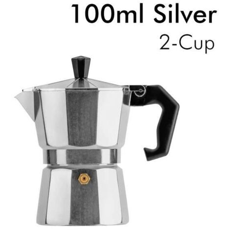 ,Silver-100ml-Moka Classique Italienne Pour Cafetière Expresso, Pot En Aluminium, Pour La Maison Et L'extérieur, 100-150-3 (1/4)